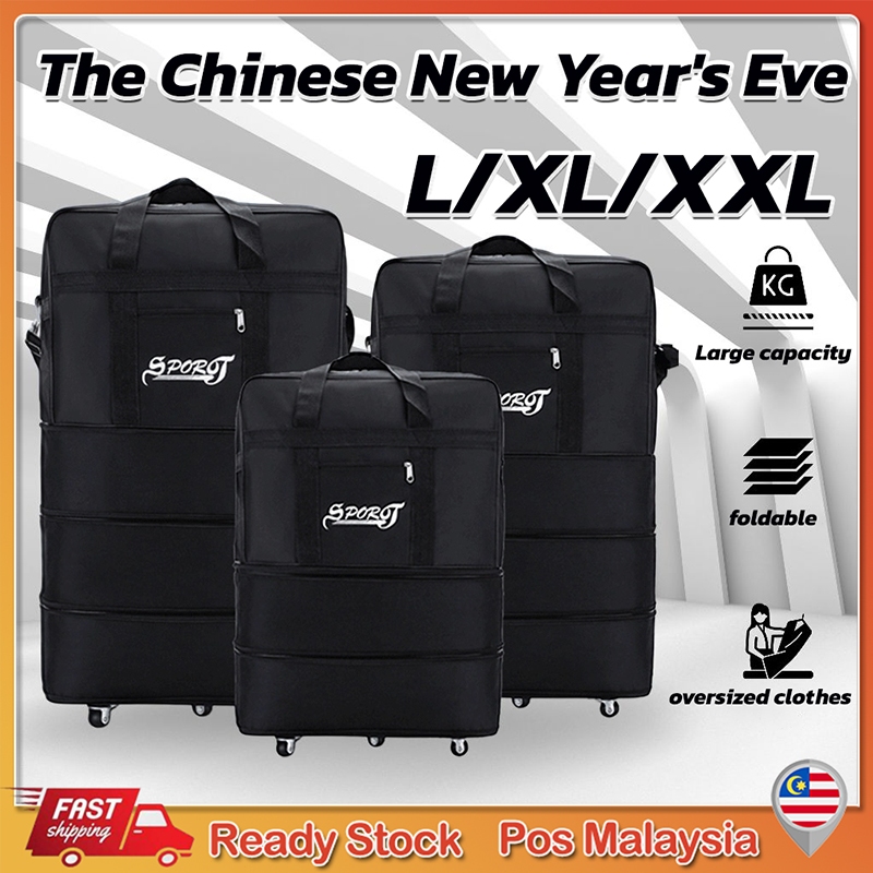 Black Oxford Travel Luggage 20/24/28 Inch Rolling Suitcase Anti-oxidant ...