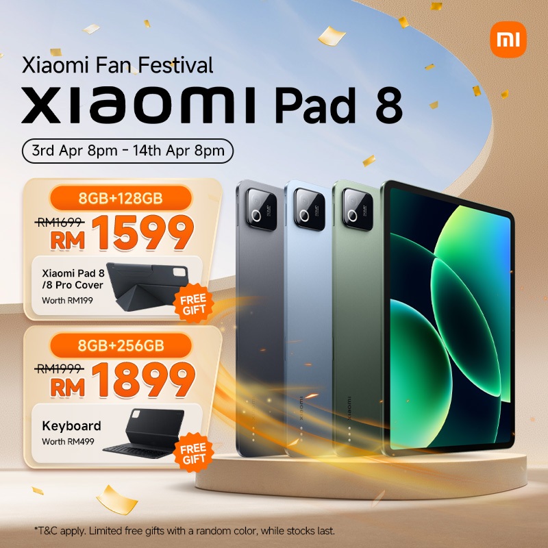 [NEW] Xiaomi Pad 8 Tablet | 8GB+256GB/8GB+128GB,Snapdragon 8s Gen 4 Mobile Platform, 3.2K 144Hz crystal-clear display