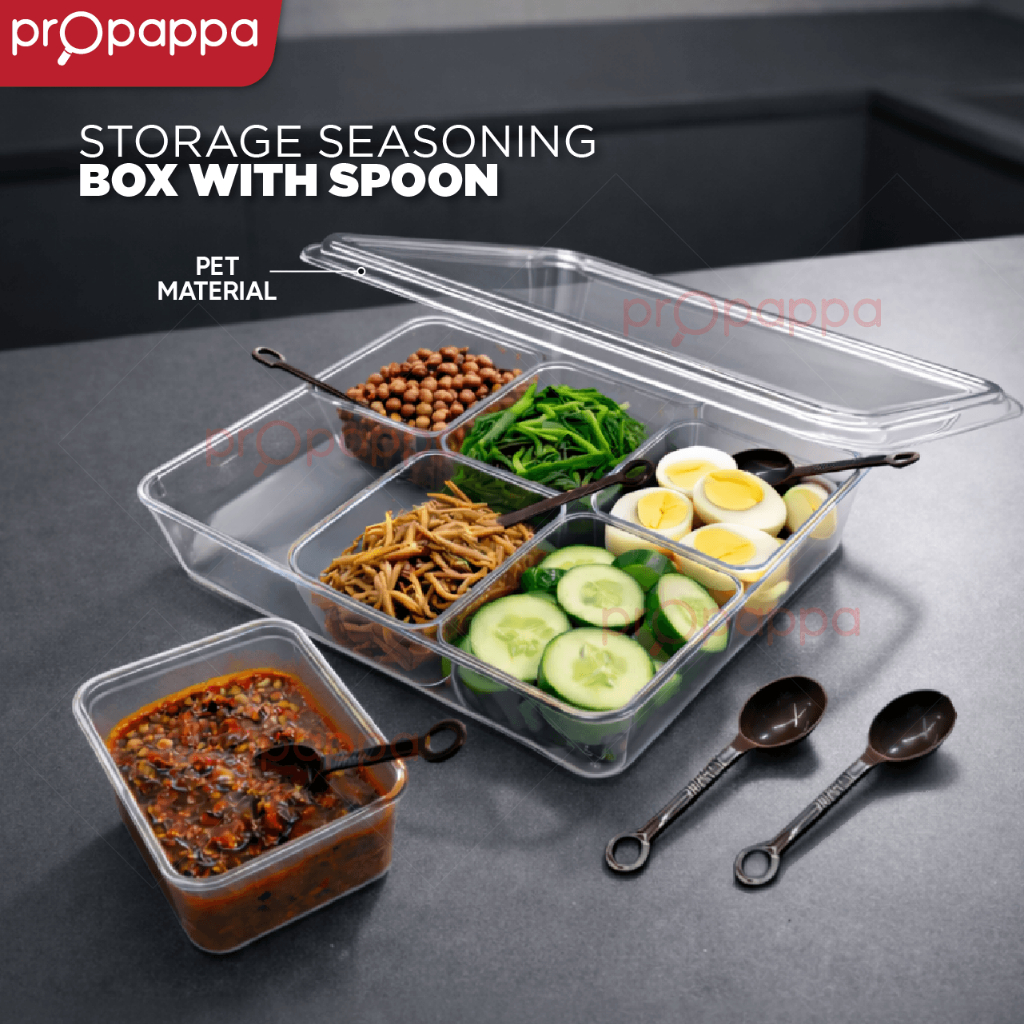 Propappa - 6 Grids Seasoning Storage Box Transparent Container | Bekas ...