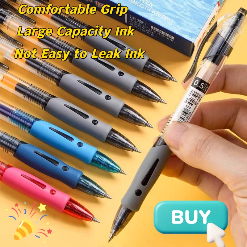（10 PCS）Smooth Writing 0.5mm Press Gel Pen Student Ballpen Office ...