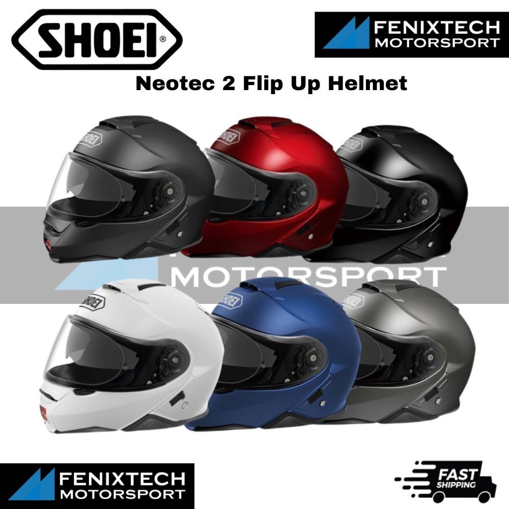 SHOEI Neotec 2 Plain Color Flip Up Motorcycle Helmet Modular Full Face ...