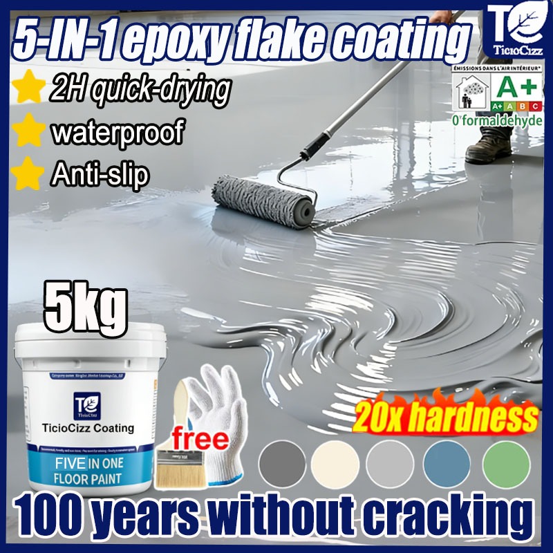 5 In 1 Epoxy Floor Paint Water-Based 1kg/2kg/5kg Gloss & Matte ...