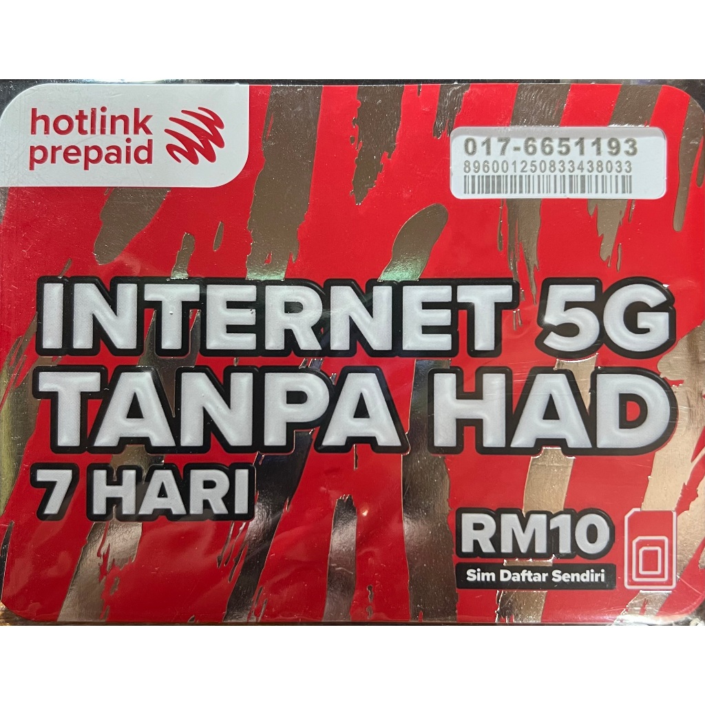 Hotlink Prepaid Sim Card 