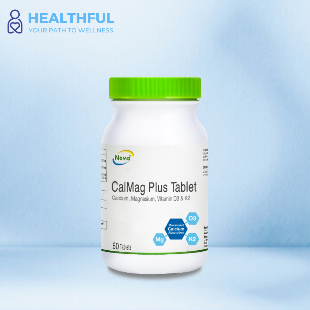 NOVA CalMag Plus Tablet 60s – Calcium, Magnesium, Vitamin D3 & K2 for ...