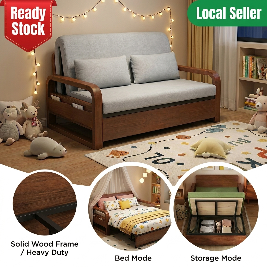 Urban Wave Space Saving Sofa Bed Kerusi Katil Lipat Storage 5 Year ...
