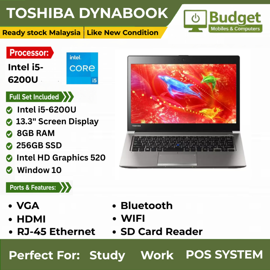 BEST DEAL TOSHIBA DYNABOOK R63/U INTEL CORE i5 6th Gen