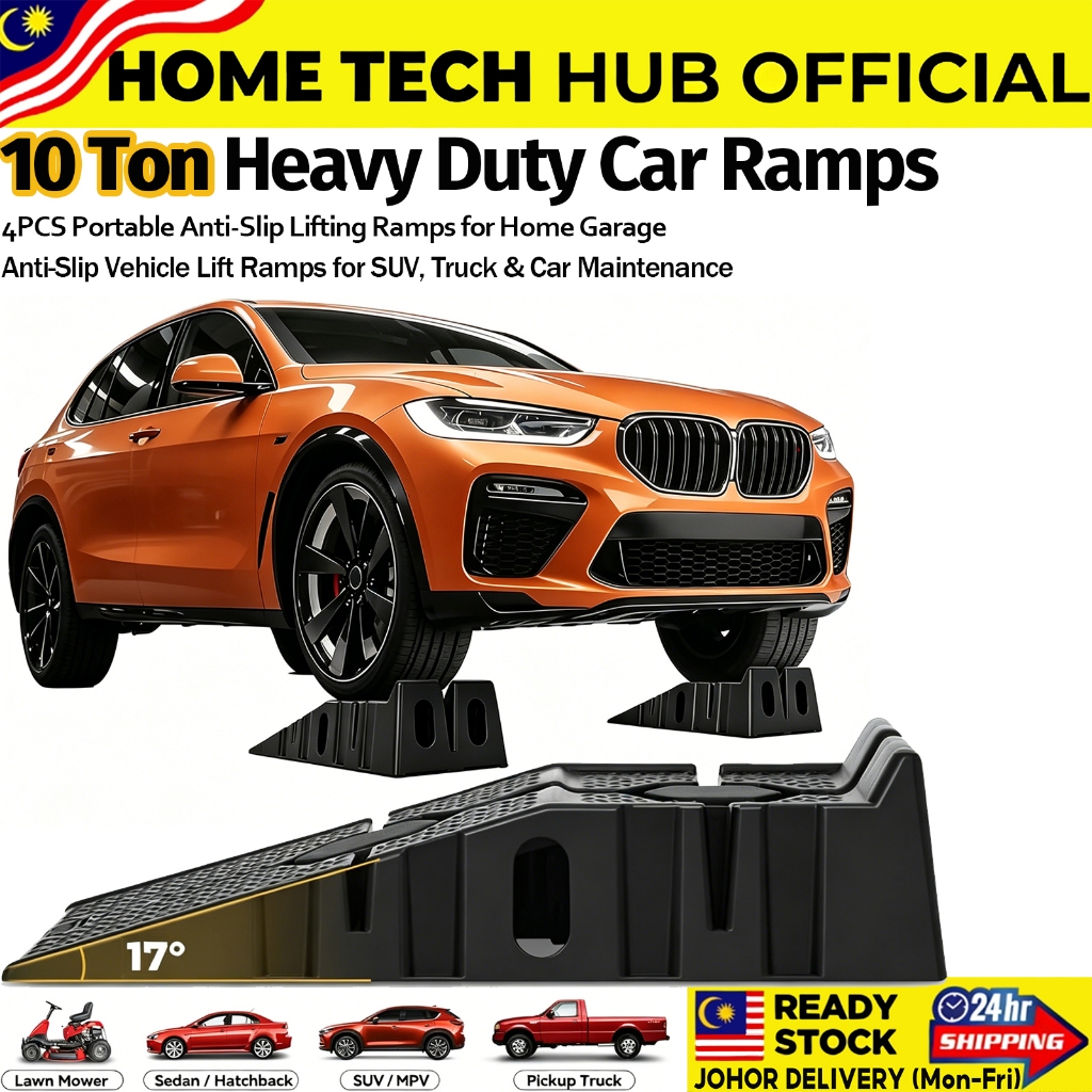 Car Ramp 10Ton Heavy Duty Portable High Profile Car Ramps 4PCS Anti ...
