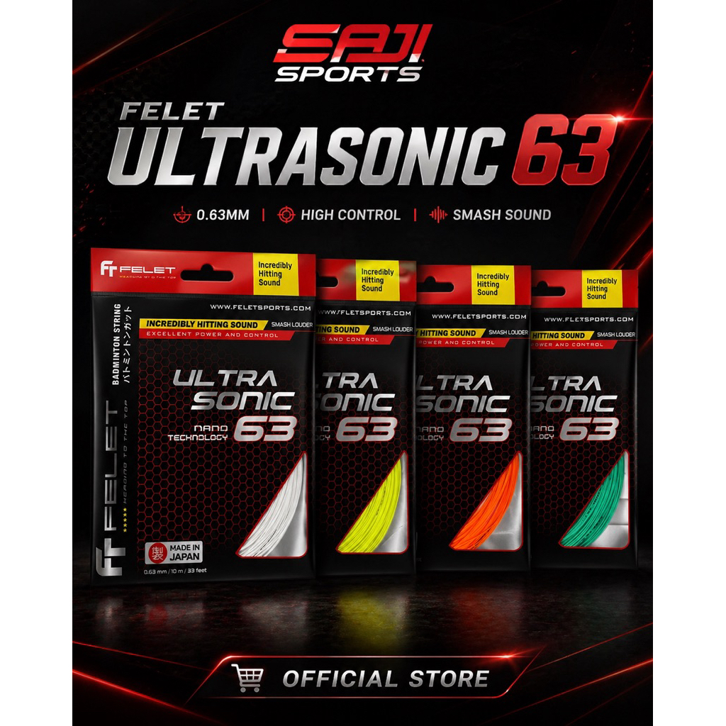 FELET ULTRA SONIC 63 badminton String (100% Original. Made In Japan ...