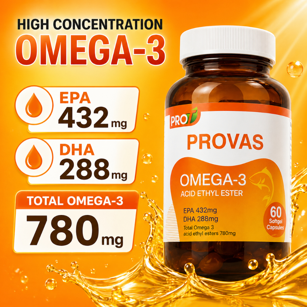Stock Ready PROVAS Omega-3 Fish Oil DHA EPA (60 Capsules) | Shopee Malaysia