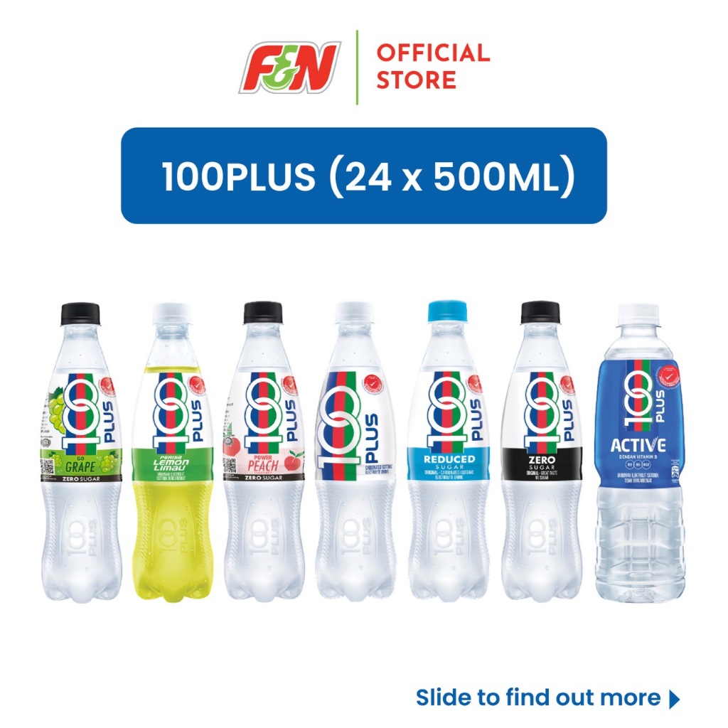 100PLUS Original/ Lemon Lime/ Reduce Sugar/ Zero/ Active/ Zero Grape ...
