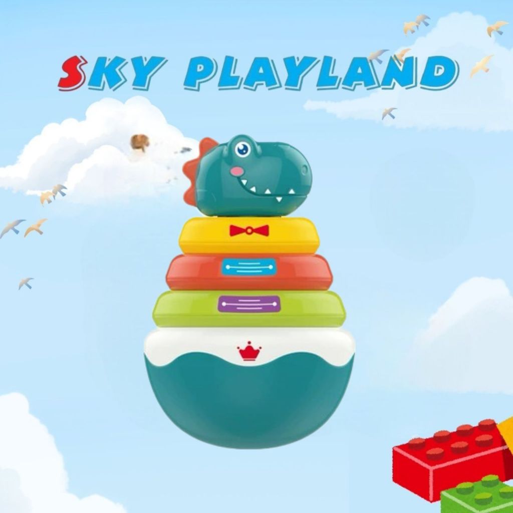 Realeos Stacking Roly Poly Tumbler Doll Baby Toys Dinosaur Newborn ...