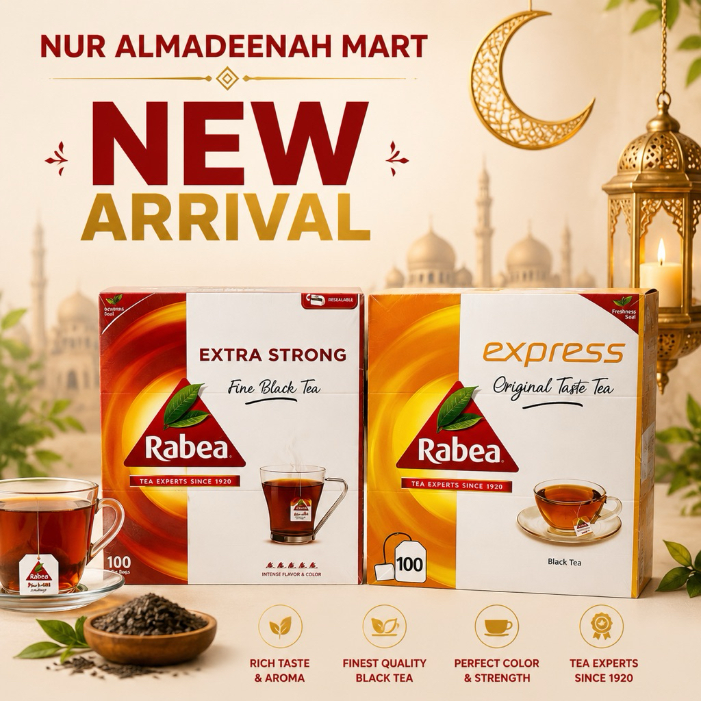 ARABIC RABEA EXPRESS ORIGINAL TASTE TEA 100 BAGS- EXTRA STRONG FINE ...