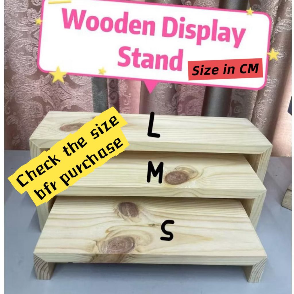 U-Shape Kayu Display Stand/Wooden Stacking Display Stands/Ladder Rack/3 ...