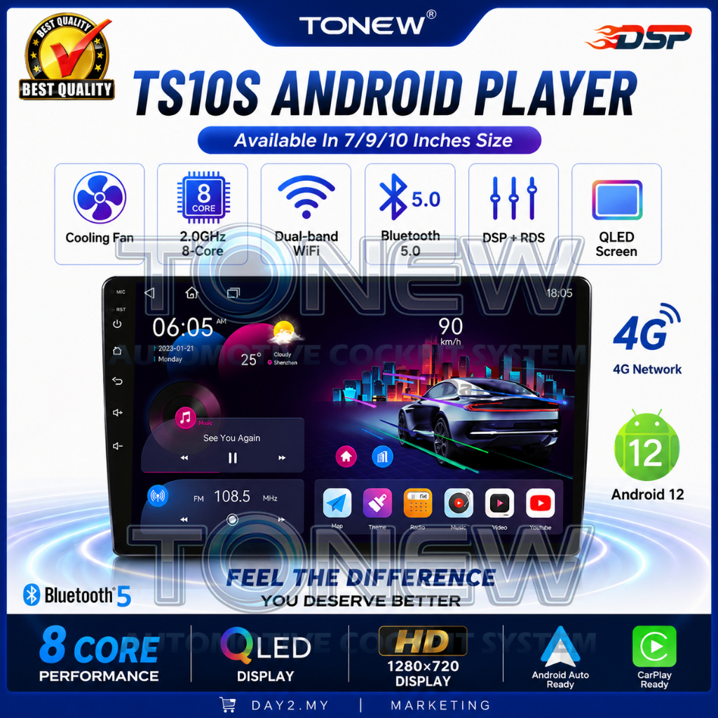 ⚡TS10S Android Player 360⚡ TS10S Android 12 4G 7/9/10 inches Wireless ...