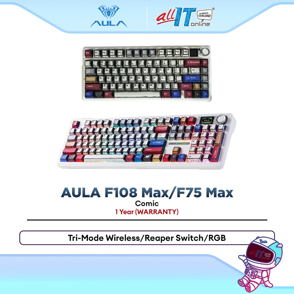 AULA F75 / F75Max / F108 Pro Max Wireless 75% Mechanical Gaming ...