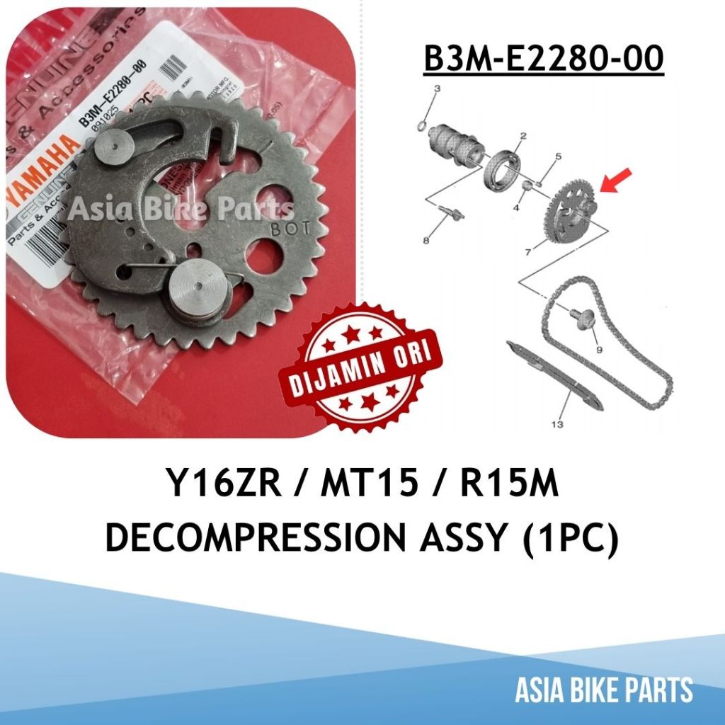 Yamaha Original Y16ZR V1 V2 / MT15 / R15M Decompression Assy / Timing ...