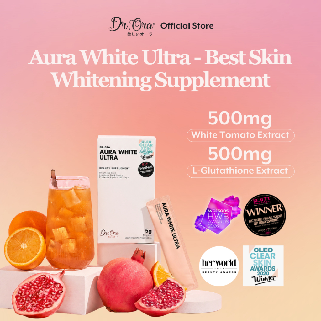 Dr. Ora Aura White Ultra | 1000mg White Tomato Extract | Skin Brightening &  Radiance