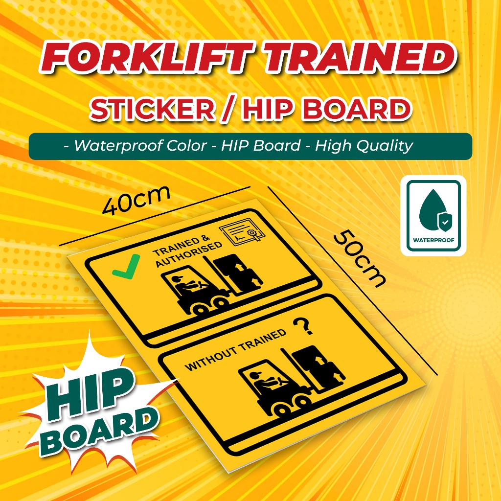 forklift trained Sticker/HIP Board Signage | Shopee Malaysia
