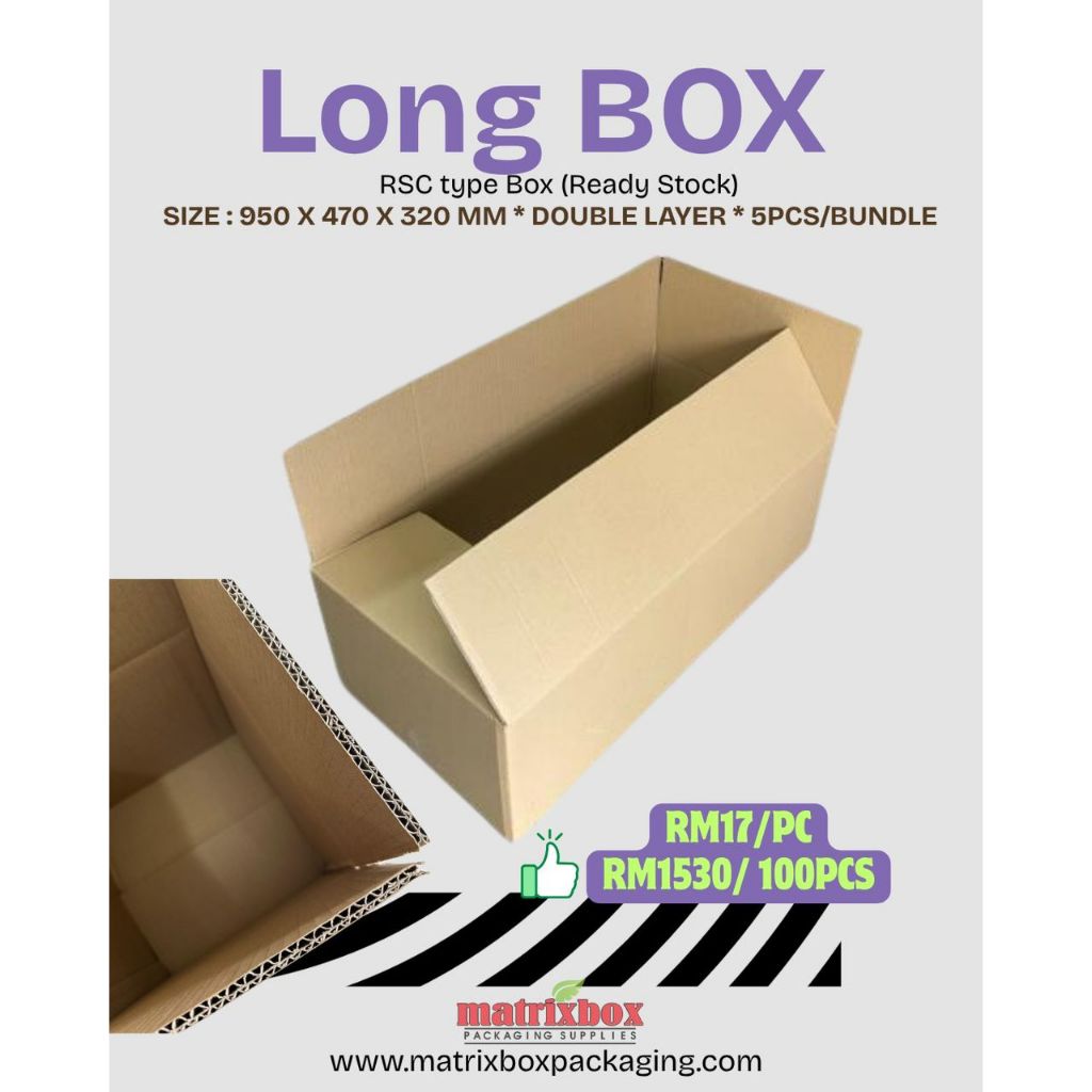 LONG RSC CARTON BOX (1PCS) | Shopee Malaysia