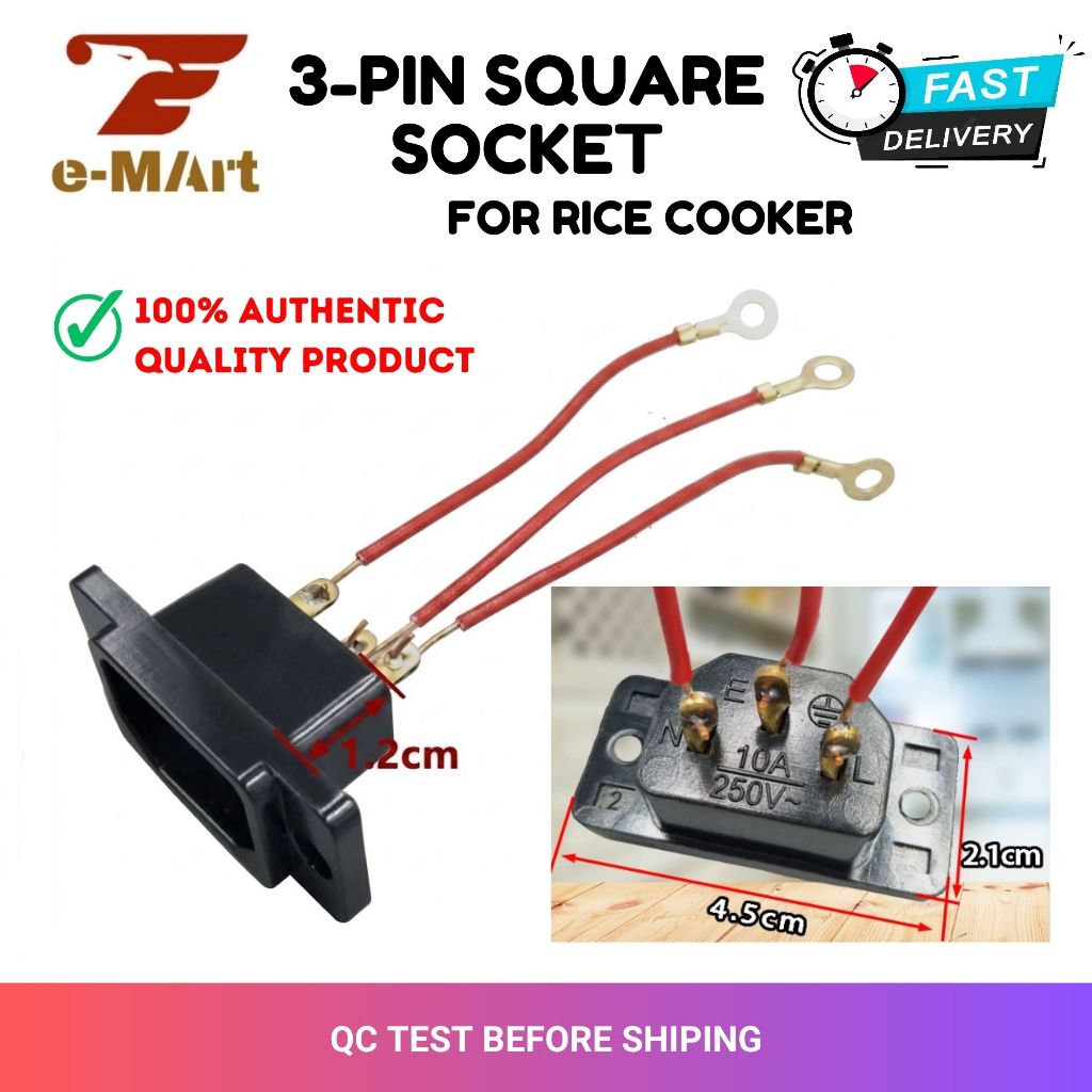 Universal Electric Cooker Socket with Wire Copper Pin Replacement Parts ...