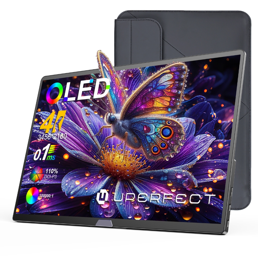 UPERFECT OLED 4K Portable Monitor 15.6inch Mobile Display 100% DCI-P3 ...