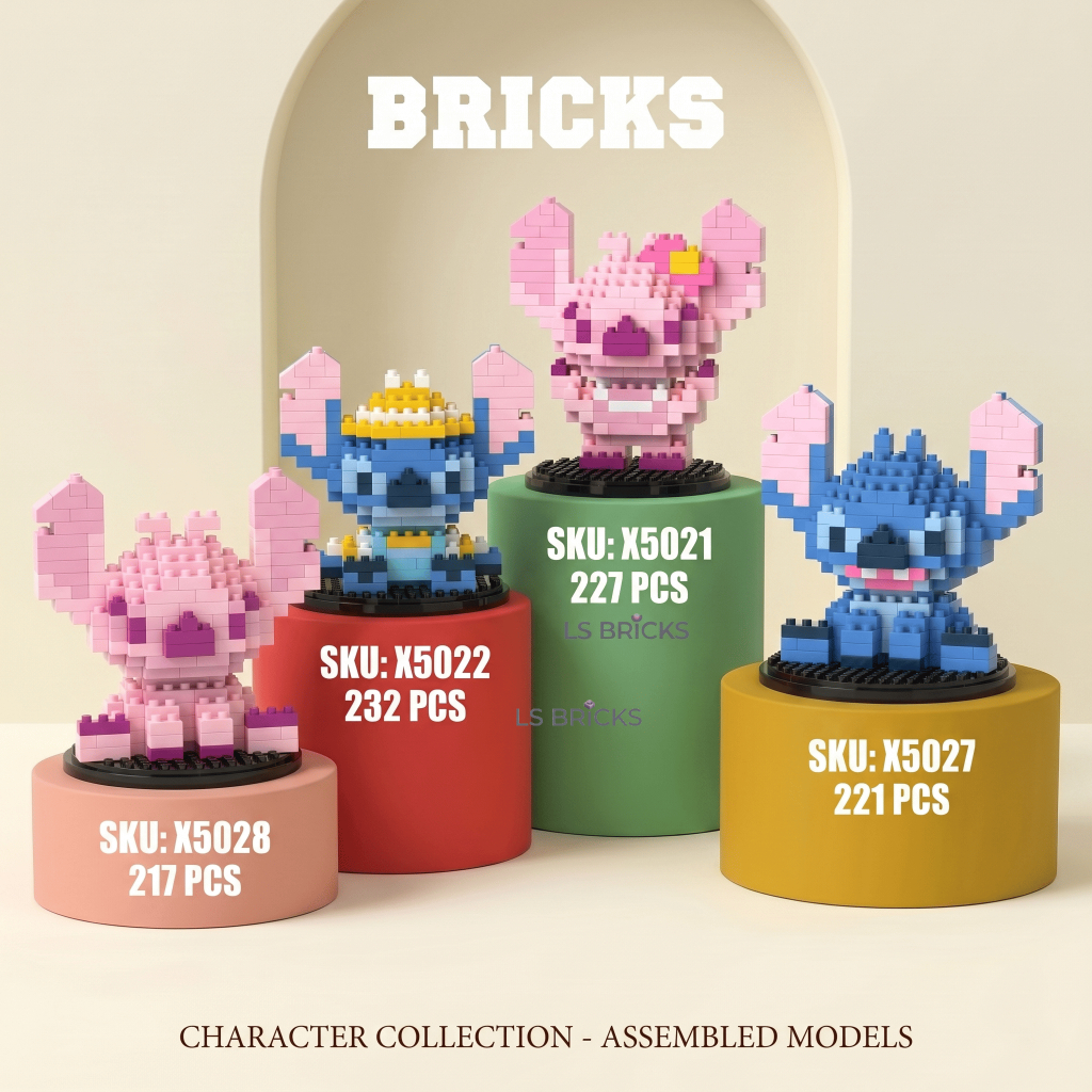LS BRICKS Stitch & Angel Building Blocks Micro Diamond Bricks DIY 3D ...