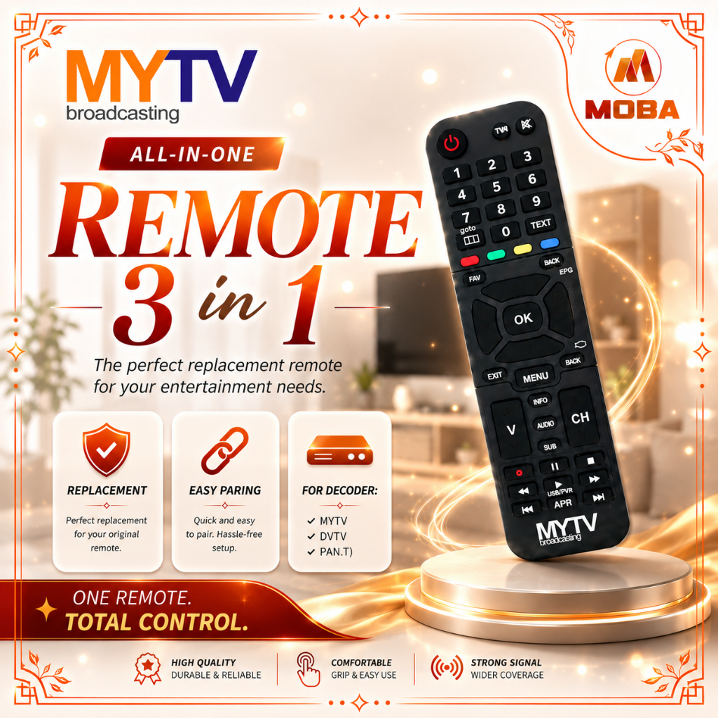MYTV 3 in 1 Original Remote Control Replacment Alat Kawalan Jauh ...