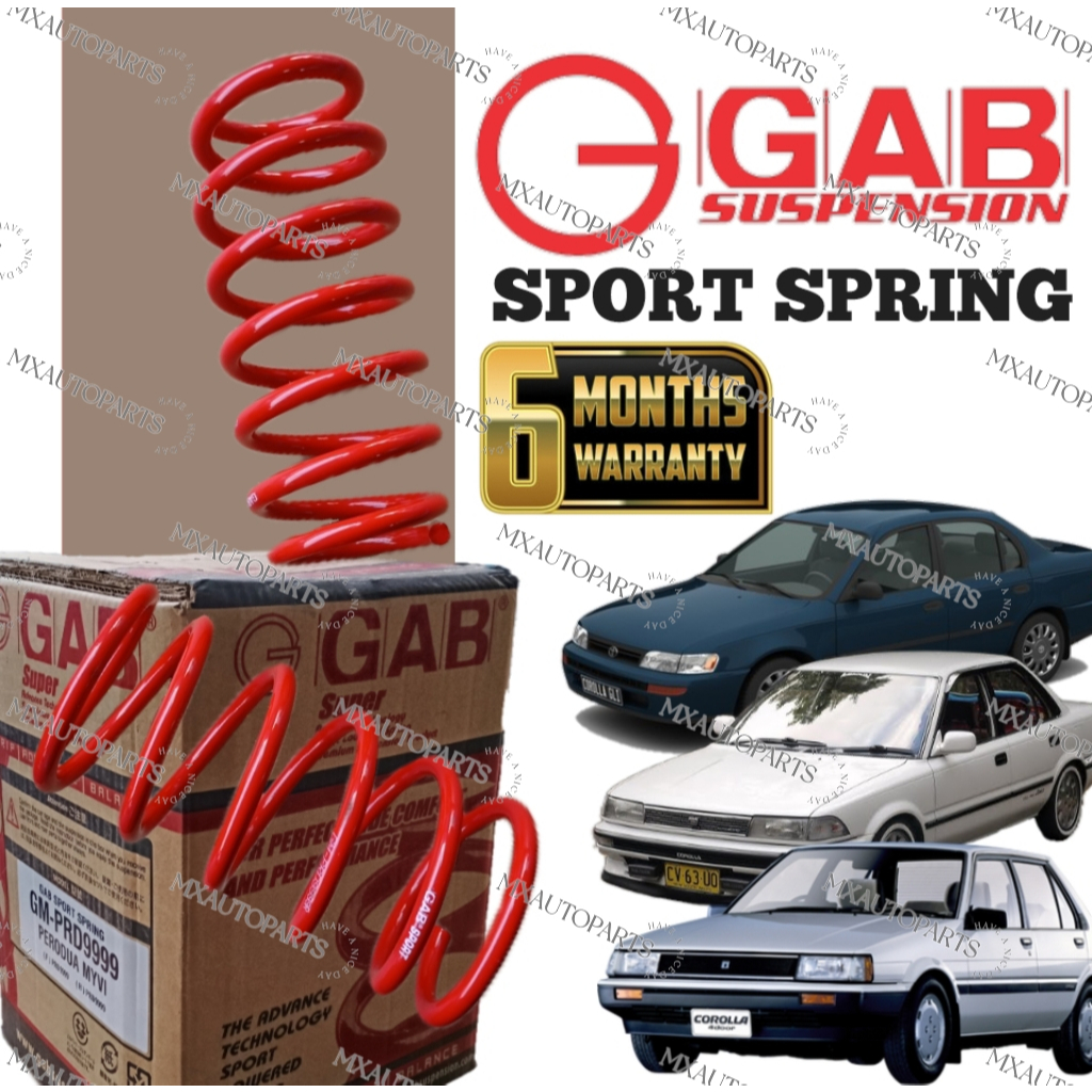 ORIGINAL GAB SPRING SPORT LOWER TOYOTA COROLLA AE80 EE80 1.3 AE90 AE92 ...