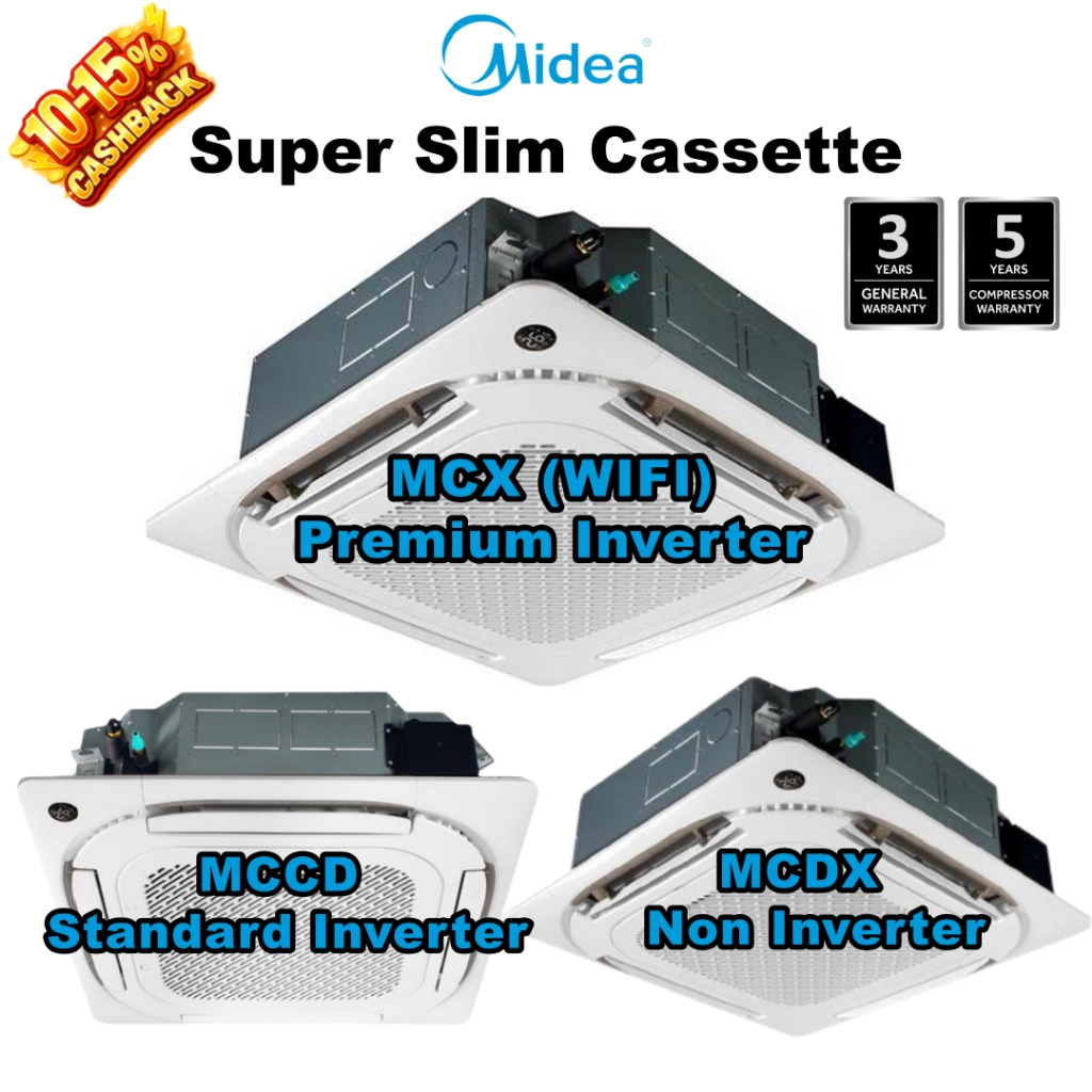 MIDEA Ceiling Cassette Inverter R32 MCDX / MCCD / MCX MCDXMY-25CRN8-SP ...