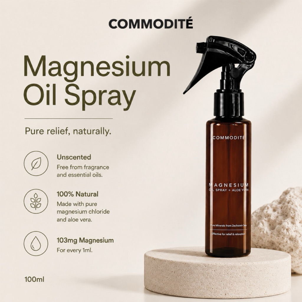 Commodite Magnesium Oil Spray 100ml | Natural | Sleep-aid | Relief ...