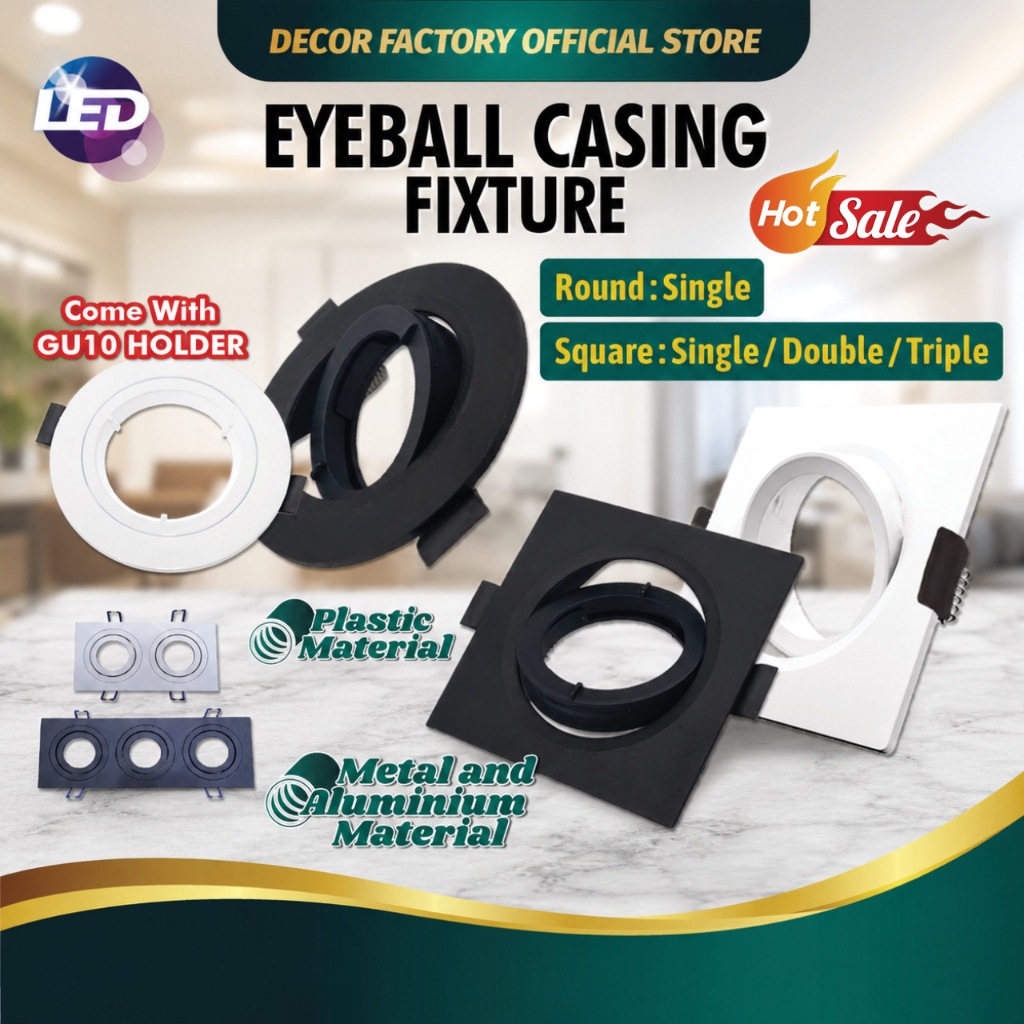 LED Eyeball Fitting Recessed Spotlight GU10 MR16 Casing Eye ball Frame ...