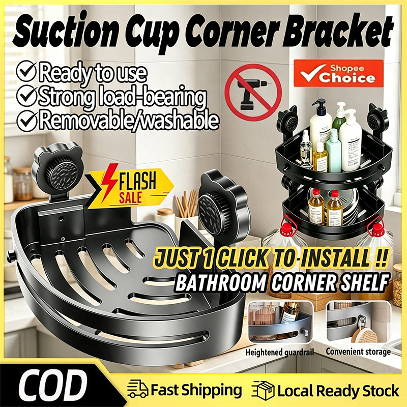 Suction Cup Tripod Suction Cup Bathroom Corner Storage Rack Shower ...