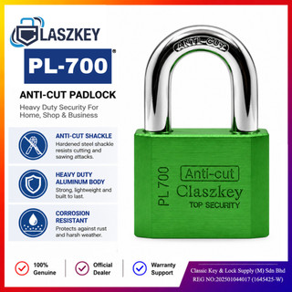 Claszkey PL-700 Padlock Mangga 51mm | Anti Cut Anti Rust | Heavy Duty ...