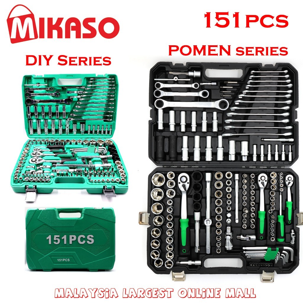 MIKASO 151PCS CRV Socket Ratchet Spanner Set Wrench Set Tools Set ...