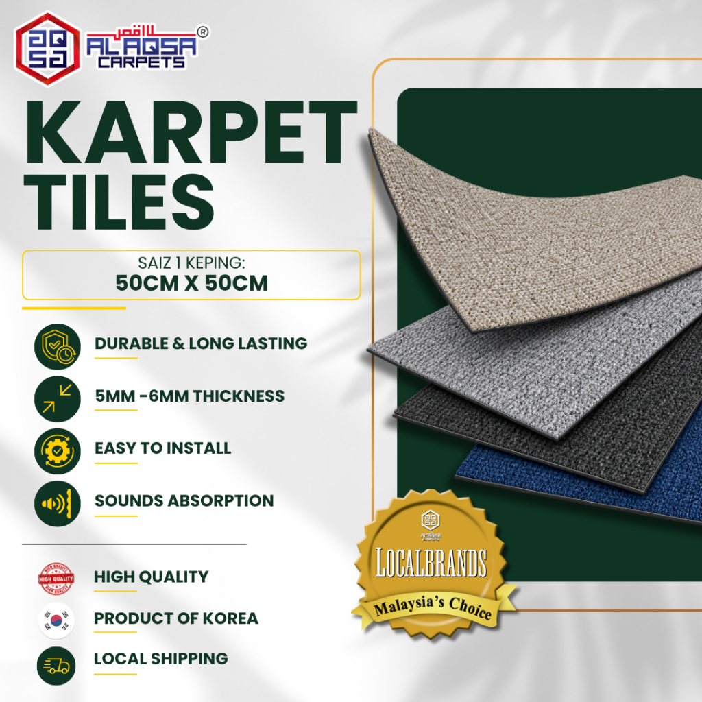 Karpet Pejabat & Tiles by Al Aqsa Carpets | 5mm-6mm | Tebal & Tahan ...