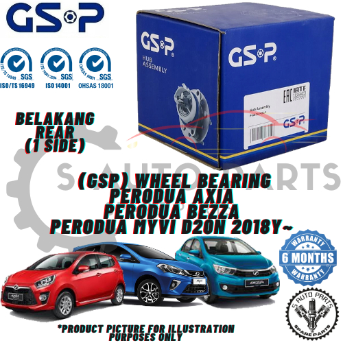 PERODUA AXIA / BEZZA / MYVI D20N 2018Y~ 100% (GSP) WHEEL BEARING ...