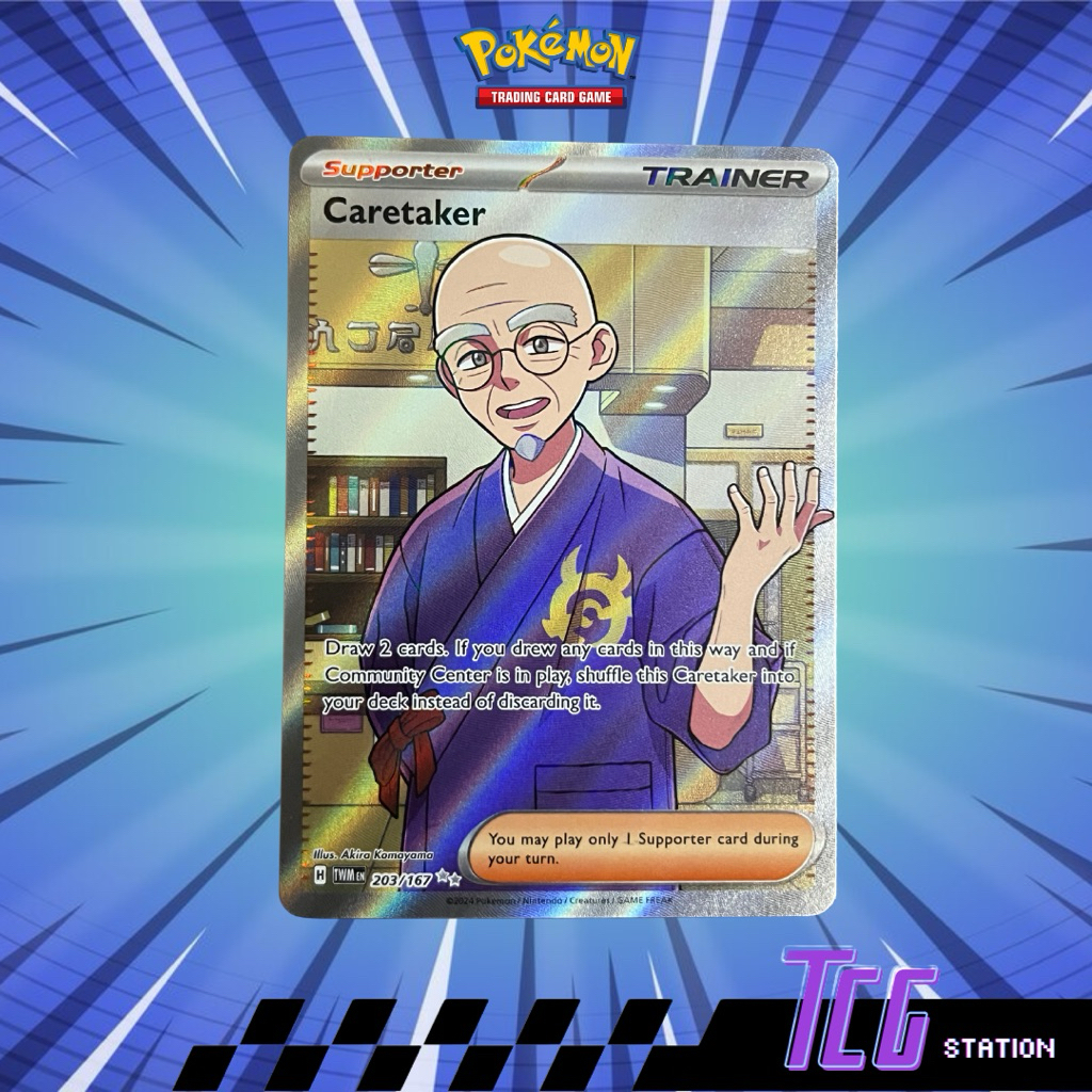 caretaker pokemon card 144/167 Caretaker Supporter Pokemon Twilight Masquerade  JAB