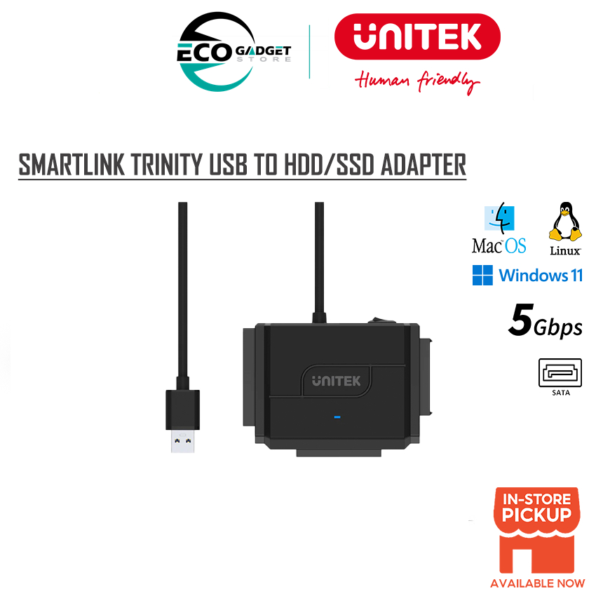 UNITEK SmartLink Trinity USB 3.0 to SATA II & IDE HDD & SSD Adapter ...