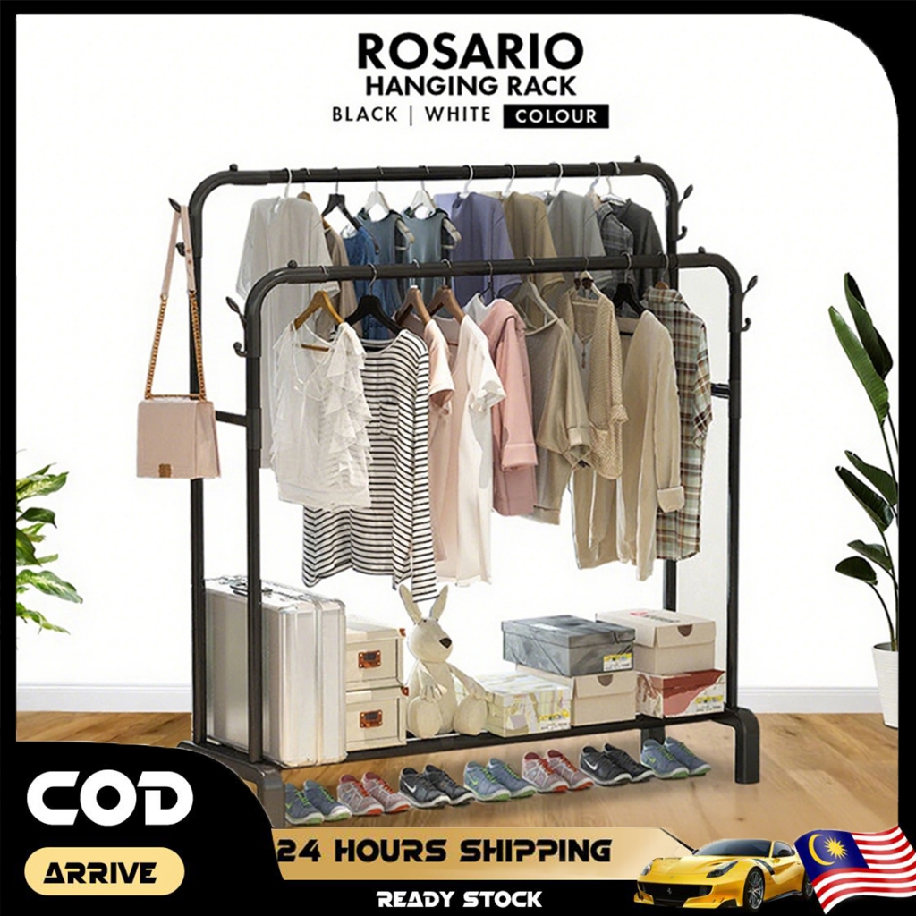 Trekma Double Pole Clothes Rack Ampaian Baju Penyangkut Baju Clothing ...