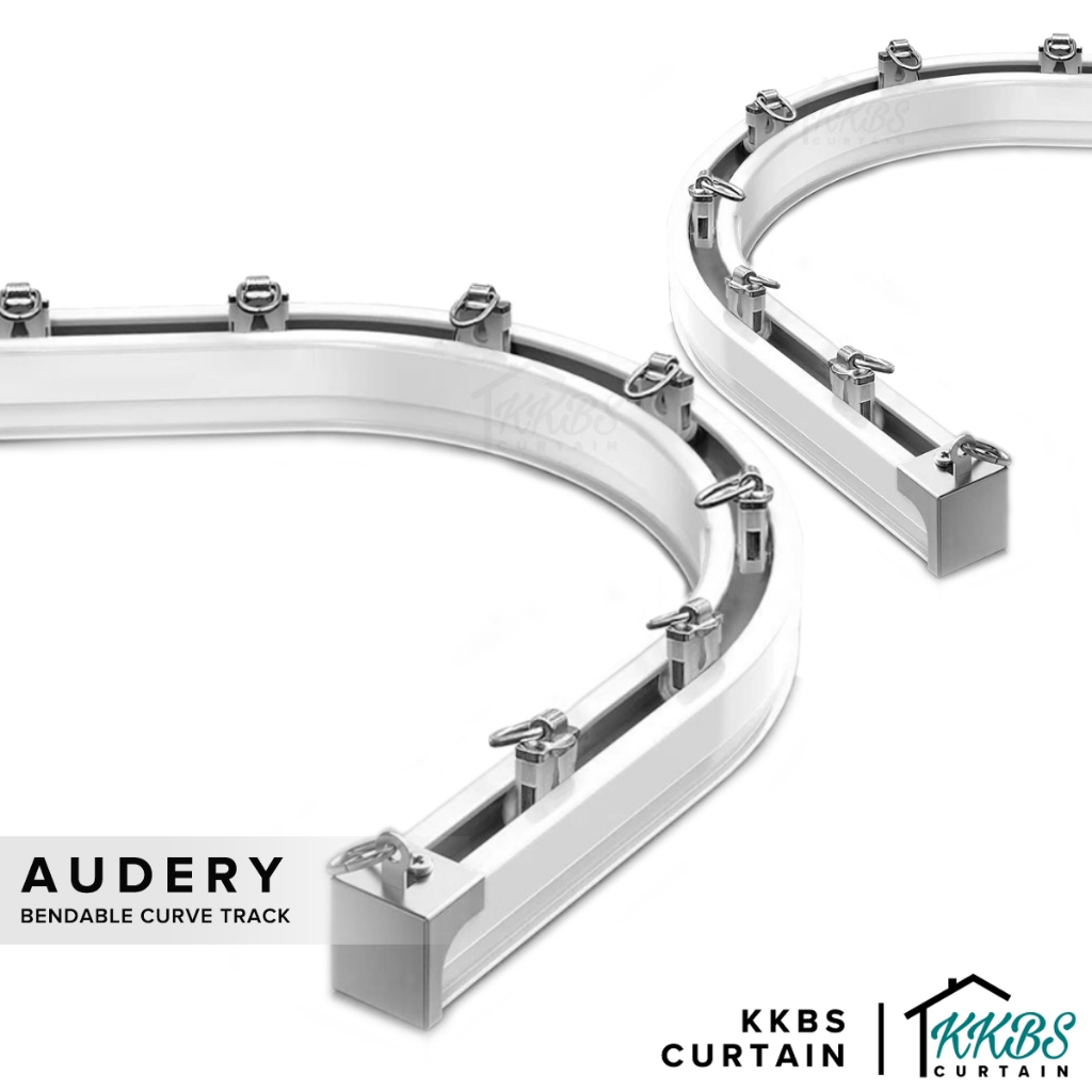 KKBS CURTAIN Audery Bendable Curve Curtain Track/Ripple Fold Curtain ...