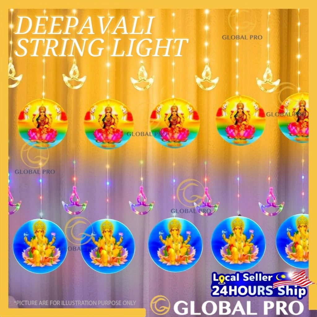 VINAYAGAR / LAKSHMI String Light Deepavali Light Diwali Light Lampu ...