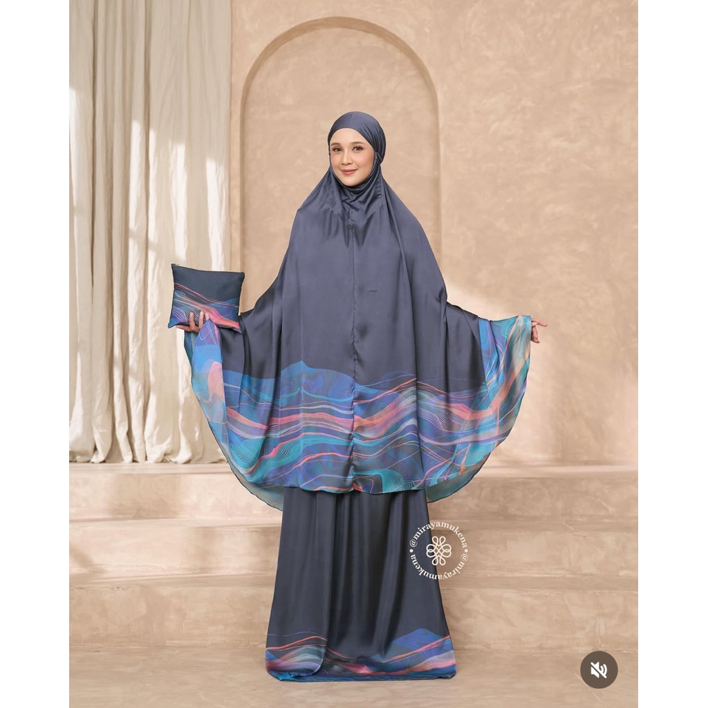 Telekung Miraya Flare Navy | Shopee Malaysia