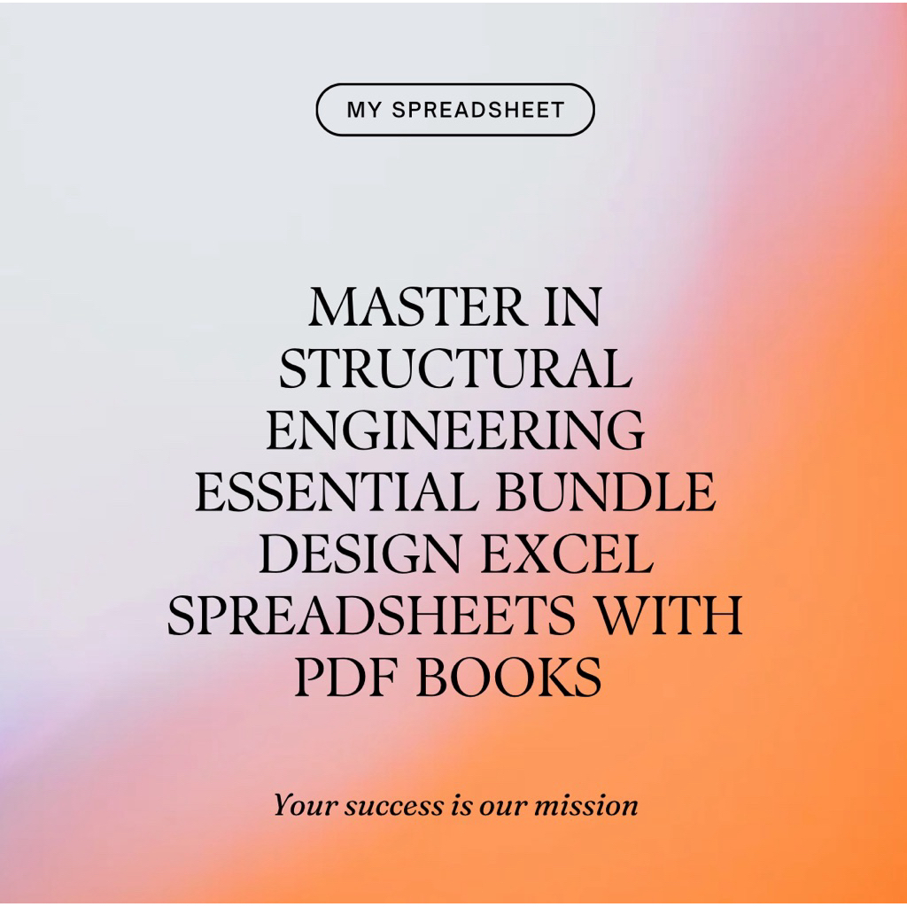 Master in structural Engineering essential bundle design excel ...