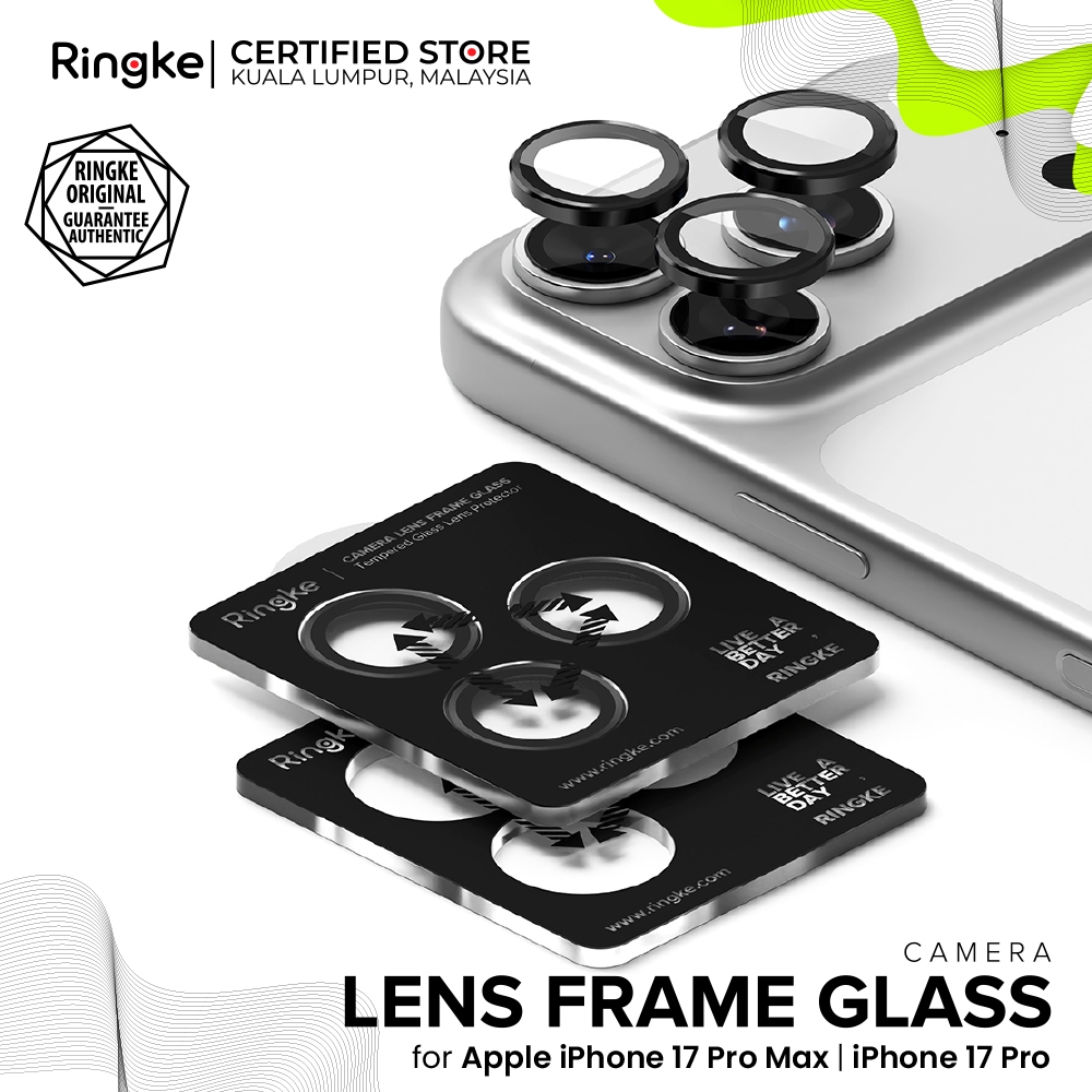 RINGKE® CAMERA LENS FRAME GLASS iPhone 17 Pro Max/ 17 Pro (2-Pack) 0 ...