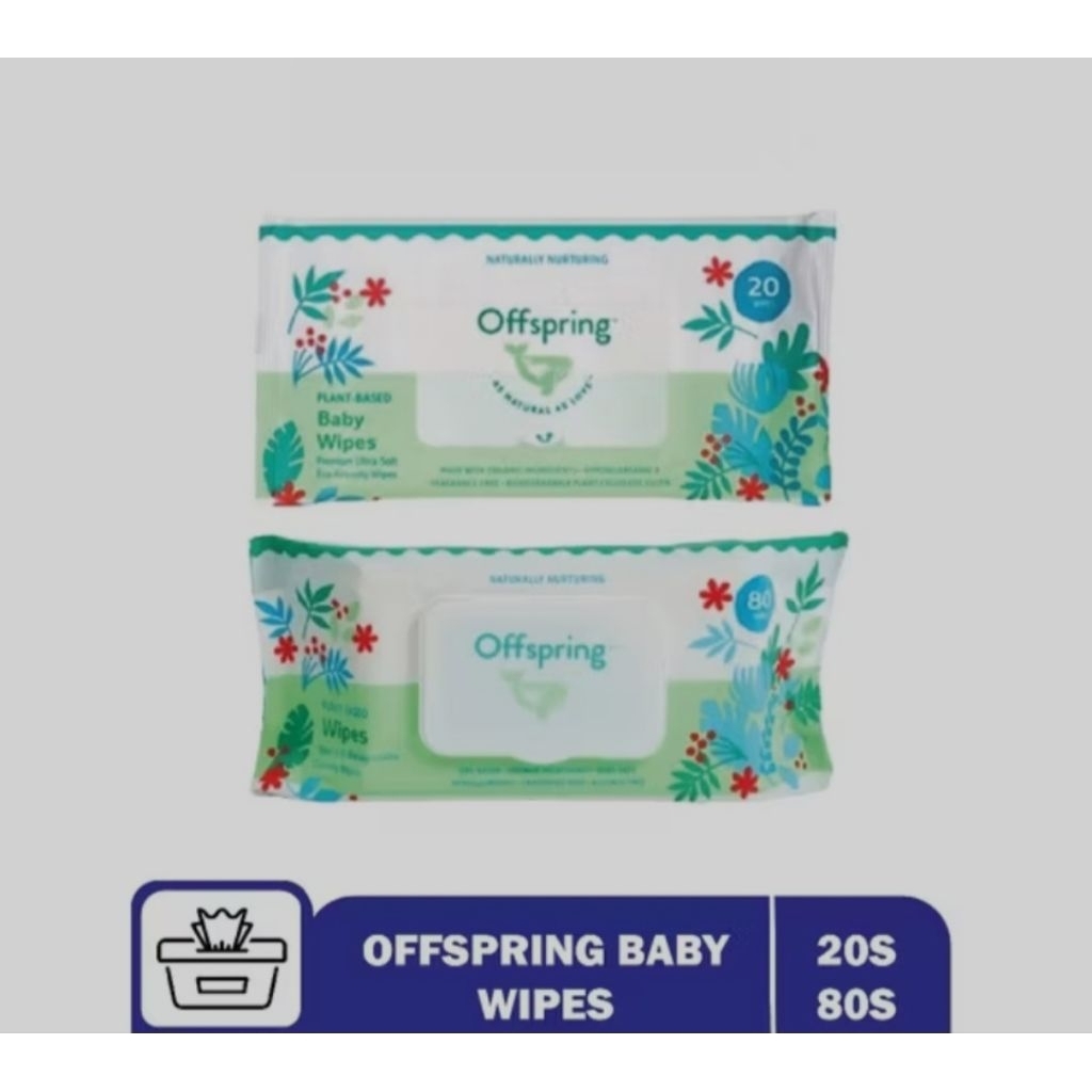 OffSpring Plant-Based Baby wipes (80's or 20's) | Shopee Malaysia