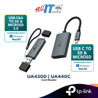TP-Link UA430D USB 3.0 Type-C & A to SD & microSD | UA440C USB 3.0 Type-C to SD & microSD 4.0 Card Reader
