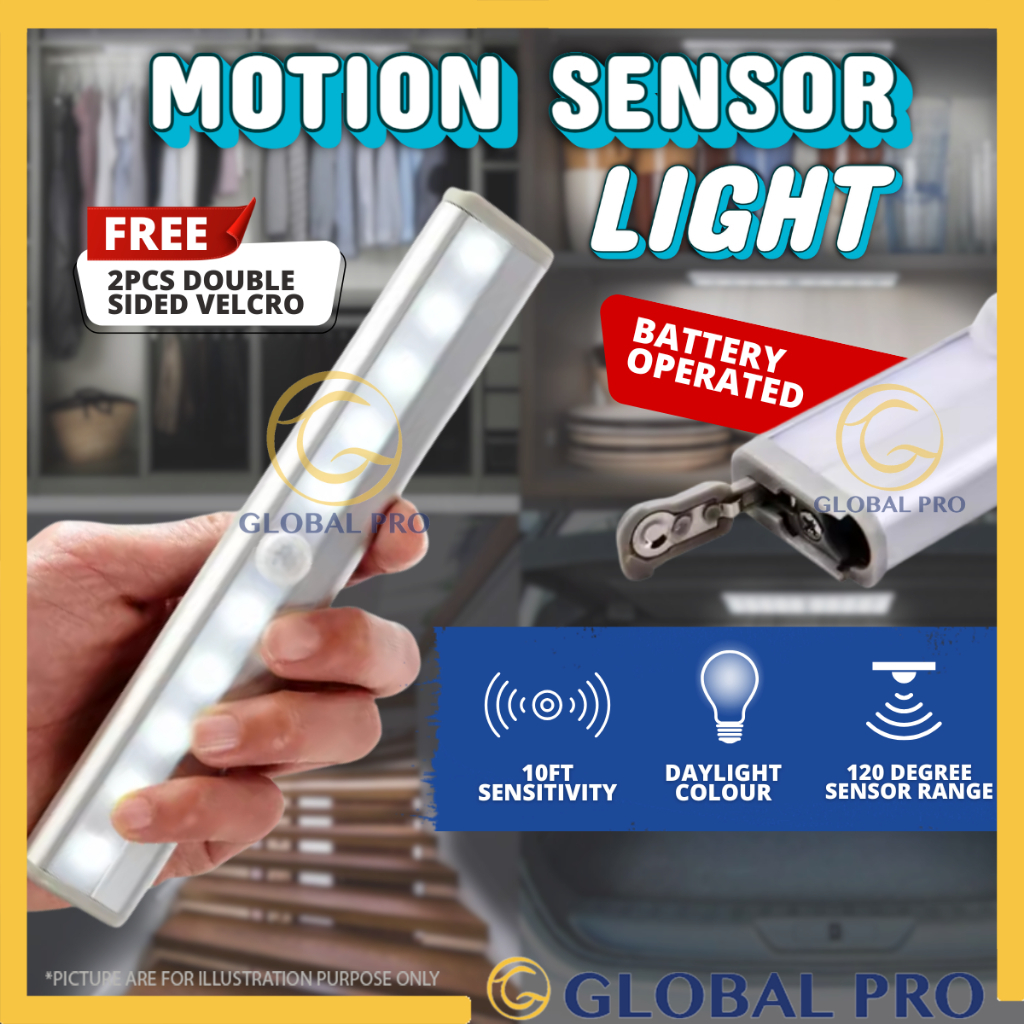 PIR Motion Sensor Torchlight Auto On/Off Wireless Motion Sensor Night ...