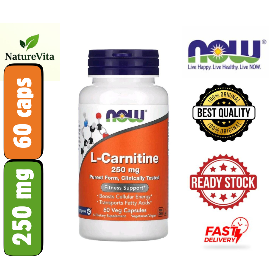 now foods l carnitine 60 veggie capsules Ready Stock] Foods, L-Carnitine, 250mg / 500mg, veg caps Serving:31