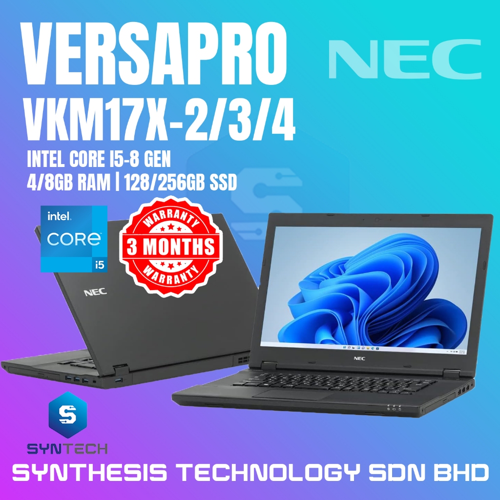 NEC VERSAPRO VKM17X-2/3/4 I5-8 GEN 4/8GB RAM + 120/256GB SSD