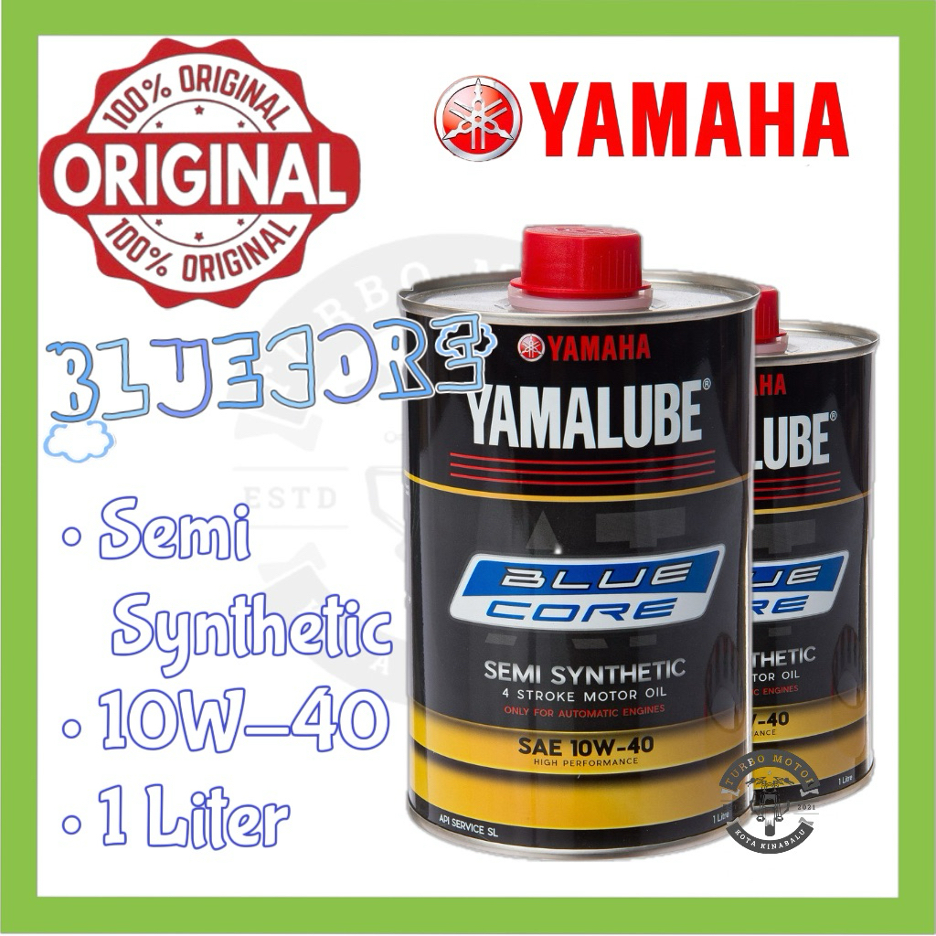 YAMALUBE AT BLUECORE 10W-40 SEMI SYNTHETIC 1 LITER MINYAK HITAM ...